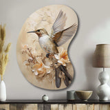 Fluttering Floral Hummingbird I - Asymmetric Metal Wall Art