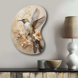 Fluttering Floral Hummingbird I - Asymmetric Metal Wall Art