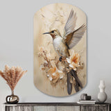 Fluttering Floral Hummingbird I - Asymmetric Metal Wall Art