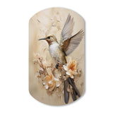 Fluttering Floral Hummingbird I - Asymmetric Metal Wall Art