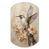 Fluttering Floral Hummingbird I - Asymmetric Metal Wall Art