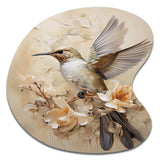 Fluttering Floral Hummingbird I - Asymmetric Metal Wall Art