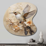 Fluttering Floral Hummingbird I - Asymmetric Metal Wall Art