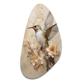 Fluttering Floral Hummingbird I - Asymmetric Metal Wall Art