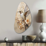 Fluttering Floral Hummingbird I - Asymmetric Metal Wall Art