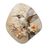 Fluttering Floral Hummingbird I - Asymmetric Metal Wall Art