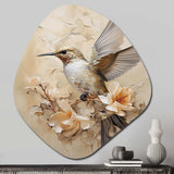 Fluttering Floral Hummingbird I - Asymmetric Metal Wall Art