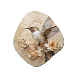 Fluttering Floral Hummingbird I - Asymmetric Metal Wall Art