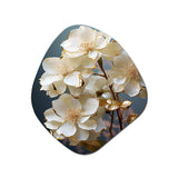 Baroque Hydrangea White And Gold II - Asymmetric Metal Wall Art