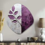 Purple Leaves Plum Precision - Asymmetric Metal Wall Art