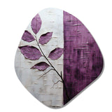 Purple Leaves Plum Precision - Asymmetric Metal Wall Art