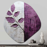 Purple Leaves Plum Precision - Asymmetric Metal Wall Art