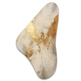 Beige And Gold Marble Lightning III - Asymmetric Metal Wall Art