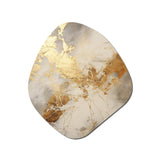 Beige And Gold Marble Lightning III - Asymmetric Metal Wall Art