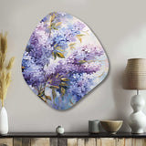 Purple And Blue Lilac Bush In Bloom - Asymmetric Metal Wall Art