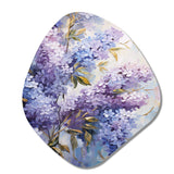 Purple And Blue Lilac Bush In Bloom - Asymmetric Metal Wall Art