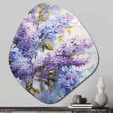 Purple And Blue Lilac Bush In Bloom - Asymmetric Metal Wall Art