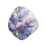 Purple And Blue Lilac Bush In Bloom - Asymmetric Metal Wall Art