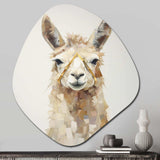 Furry Llama Portrait III - Asymmetric Metal Wall Art