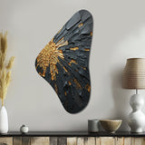 Black And Gold Abstract Meditation II - Asymmetric Metal Wall Art