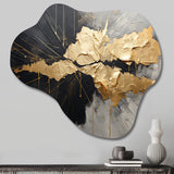 Black And Gold Abstract Meditation I - Asymmetric Metal Wall Art