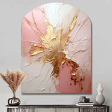 Gold And Pink Paint Fusion - Asymmetric Metal Wall Art