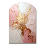 Gold And Pink Paint Fusion - Asymmetric Metal Wall Art