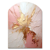 Gold And Pink Paint Fusion - Asymmetric Metal Wall Art