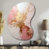 Gold And Pink Paint Fusion - Asymmetric Metal Wall Art