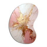 Gold And Pink Paint Fusion - Asymmetric Metal Wall Art