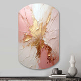 Gold And Pink Paint Fusion - Asymmetric Metal Wall Art