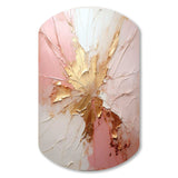 Gold And Pink Paint Fusion - Asymmetric Metal Wall Art