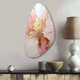 Gold And Pink Paint Fusion - Asymmetric Metal Wall Art