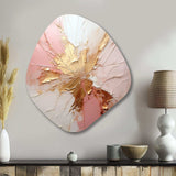 Gold And Pink Paint Fusion - Asymmetric Metal Wall Art