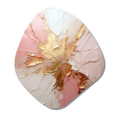 Gold And Pink Paint Fusion - Asymmetric Metal Wall Art