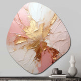 Gold And Pink Paint Fusion - Asymmetric Metal Wall Art