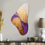 Gold And Purple Lunar Vector I - Asymmetric Metal Wall Art