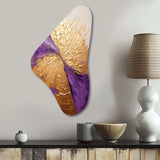 Gold And Purple Lunar Vector I - Asymmetric Metal Wall Art