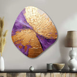 Gold And Purple Lunar Vector I - Asymmetric Metal Wall Art