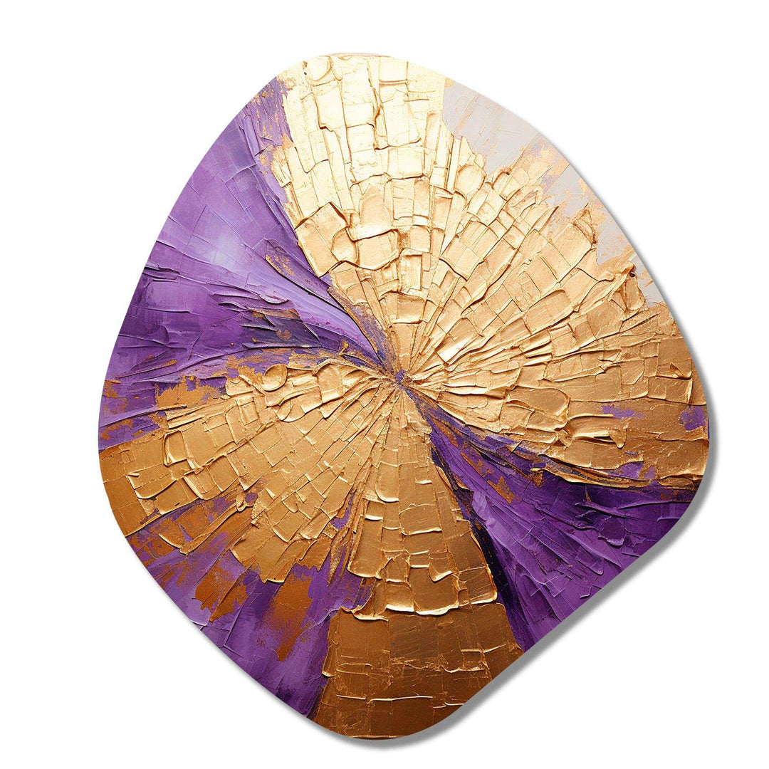 Gold And Purple Lunar Vector I - Asymmetric Metal Wall Art