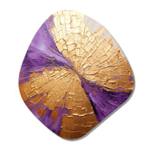 Gold And Purple Lunar Vector I - Asymmetric Metal Wall Art