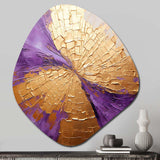 Gold And Purple Lunar Vector I - Asymmetric Metal Wall Art