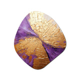 Gold And Purple Lunar Vector I - Asymmetric Metal Wall Art