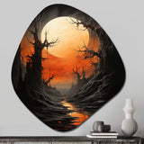 Moon Ebony Eclipse Silence II - Asymmetric Metal Wall Art