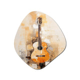 Guitar Simplicity Earthy Brown - Asymmetric Metal Wall Art