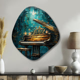 Blue Piano Surreal Sonata II - Asymmetric Metal Wall Art