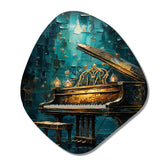 Blue Piano Surreal Sonata II - Asymmetric Metal Wall Art