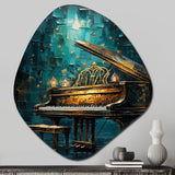 Blue Piano Surreal Sonata II - Asymmetric Metal Wall Art