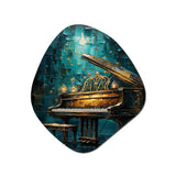 Blue Piano Surreal Sonata II - Asymmetric Metal Wall Art