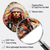 Native American Warrior Portrait - Asymmetric Metal Wall Art